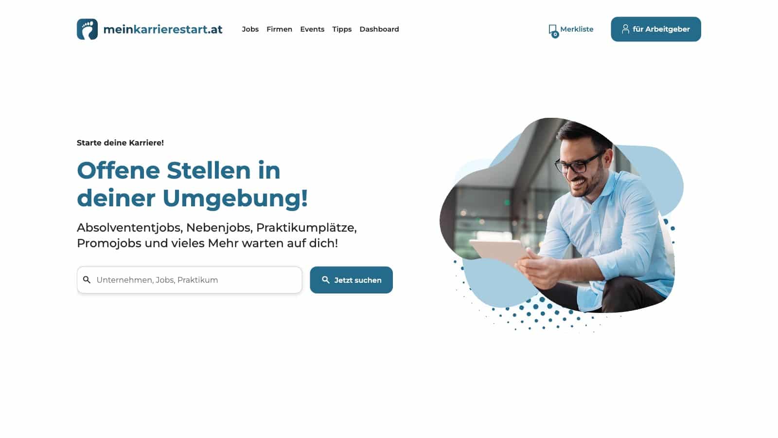 Jobportal meinkarrierestart.at programmiert von der Digitalagentur Alpha148 New Media